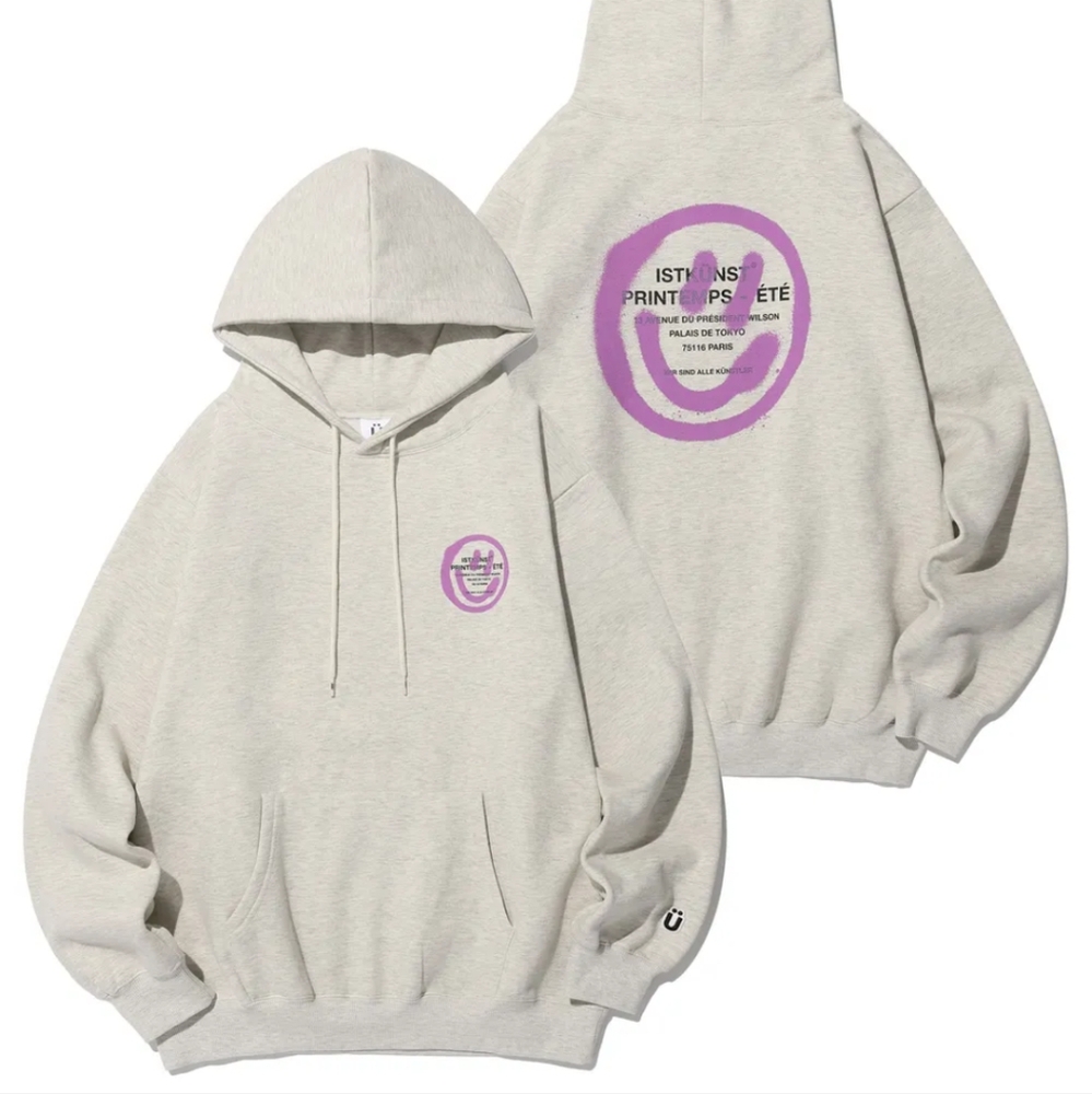 Istkunst Logo & Smiley Hoodie with Purple Graphic